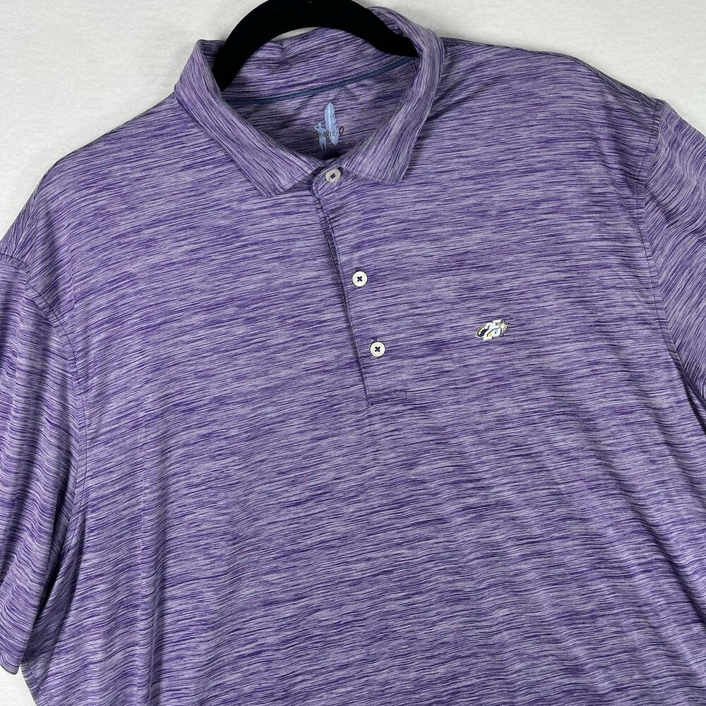 johnnie-O Mens XL Golf Polo Tampa Bay Rays 25th Anniversary Purple UPF 50